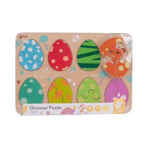 Puzzle dinosaure en bois avec incrustations du monde classique, 25 pcs.