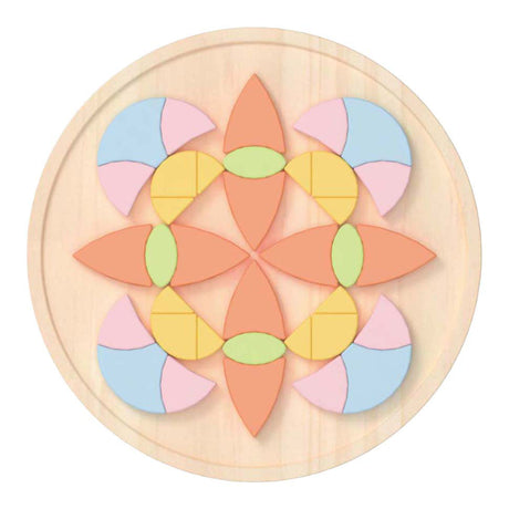 Puzzle mandala en bois du monde classique, jouets Montessori en forme de fleur