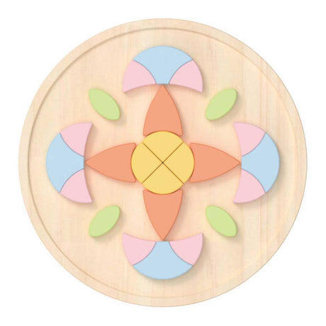 Puzzle mandala en bois du monde classique, jouets Montessori en forme de fleur