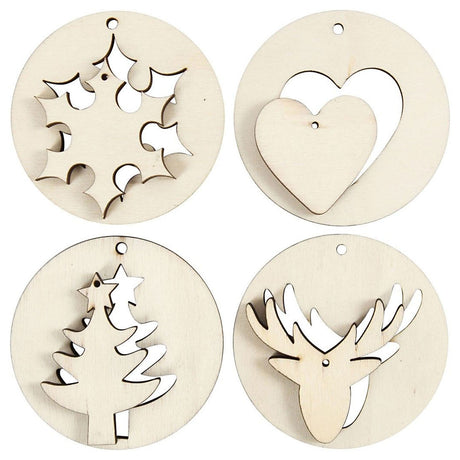 Société créative https : www.ccobby.nl 2-en-1-suspension-decorations-d-7-cm-hole size-3-mm-thickness-4-mm-8-piece-1-box