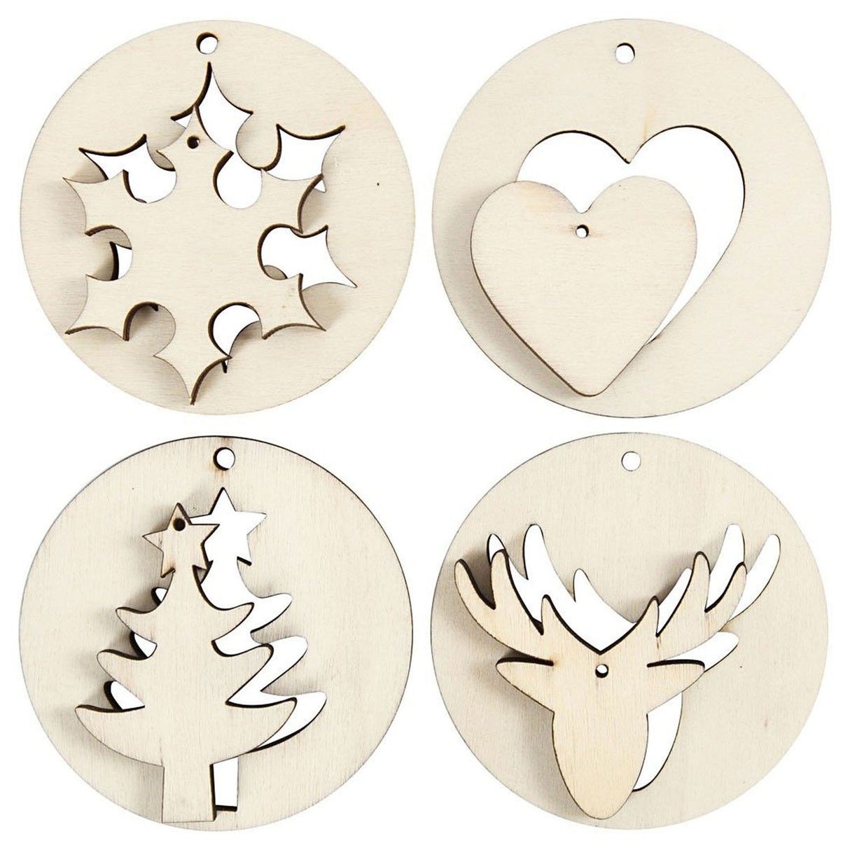 Société créative https : www.ccobby.nl 2-en-1-suspension-decorations-d-7-cm-hole size-3-mm-thickness-4-mm-8-piece-1-box
