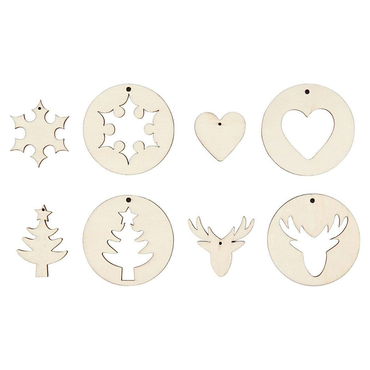 Société créative https : www.ccobby.nl 2-en-1-suspension-decorations-d-7-cm-hole size-3-mm-thickness-4-mm-8-piece-1-box