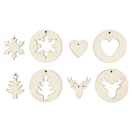 Société créative https : www.ccobby.nl 2-en-1-suspension-decorations-d-7-cm-hole size-3-mm-thickness-4-mm-8-piece-1-box