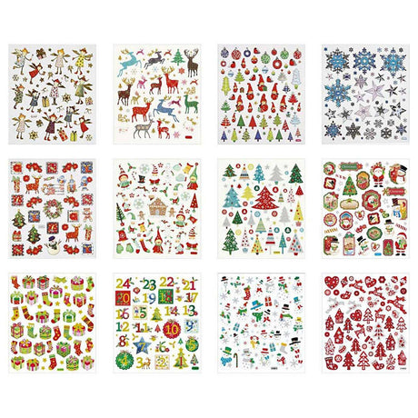 Paquet d'autocollants de Noël Creativ company, 12 feuilles