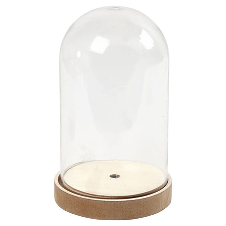Cloche Creativ company sur socle en bois, 18cm