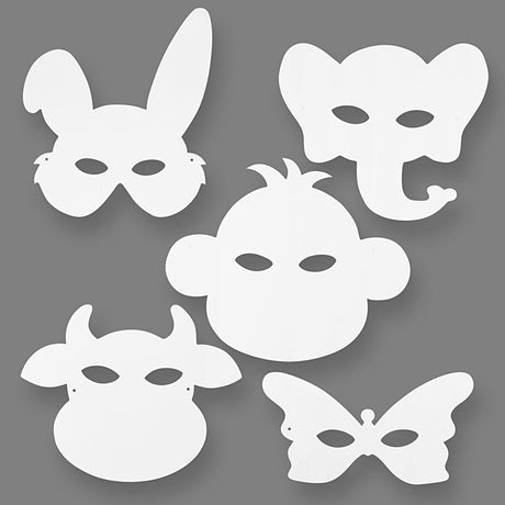 Société créative https: www.ccobby.nl masques d'animaux-h-13-24-cm-w-20-28-cm-230-gr-white-16-piece-1-box
