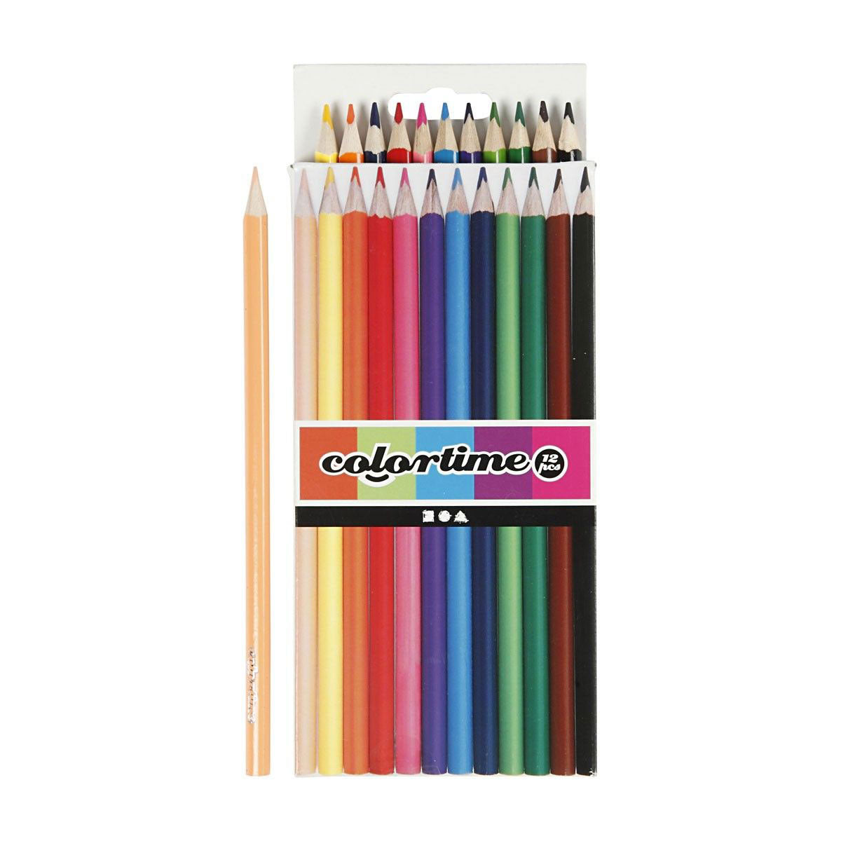 Société créative https : www.ccobby.nl colortime-coloured-pencils-l-17-45-cm-fill-3-mm-diverse-colours-12-piece-1-box
