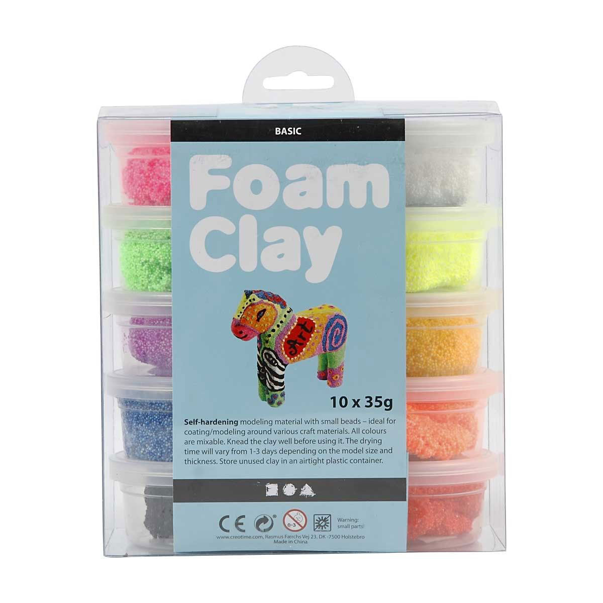 Foam Klei - grunnleggende farger, 10x35gr