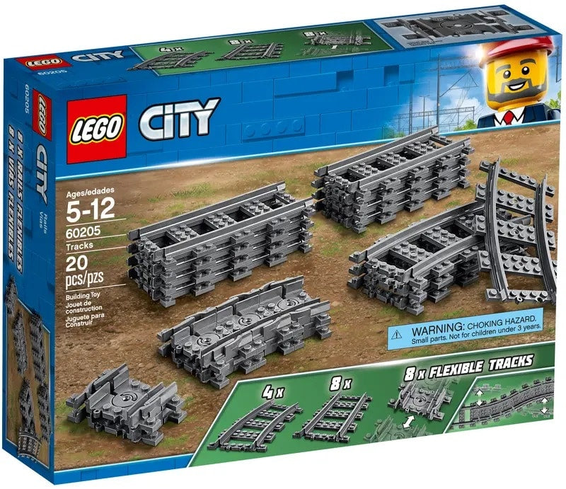 LEGO CITY 60205 Rieles flexibles de 20 piezas