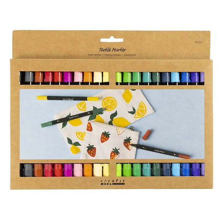 Société Creativ https: www.ccobby.nl marqueurs textiles-épaisseur de ligne-2-3-3-6-mm-standard-colours-20-piece-1-box-334817