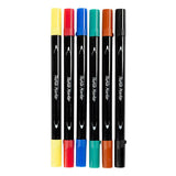 Marqueurs textiles Creativ company, largeur de trait 2,3 + 3,6, couleurs standards, 6 pièces 1 boîte