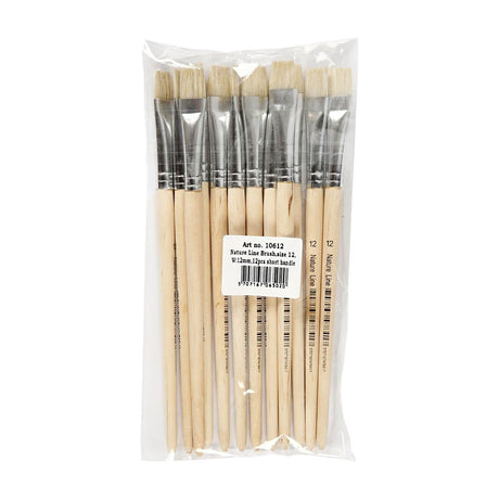 Brosses en bois de la société Creativ - non. 12, manche court, 12 pièces.