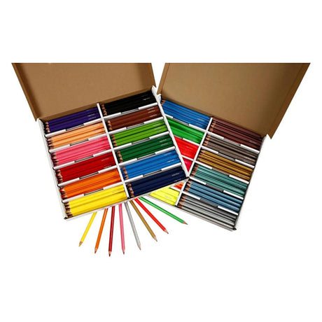 Crayons de couleur triangulaires géants Creativ Company - couleurs de base, 144 pièces.