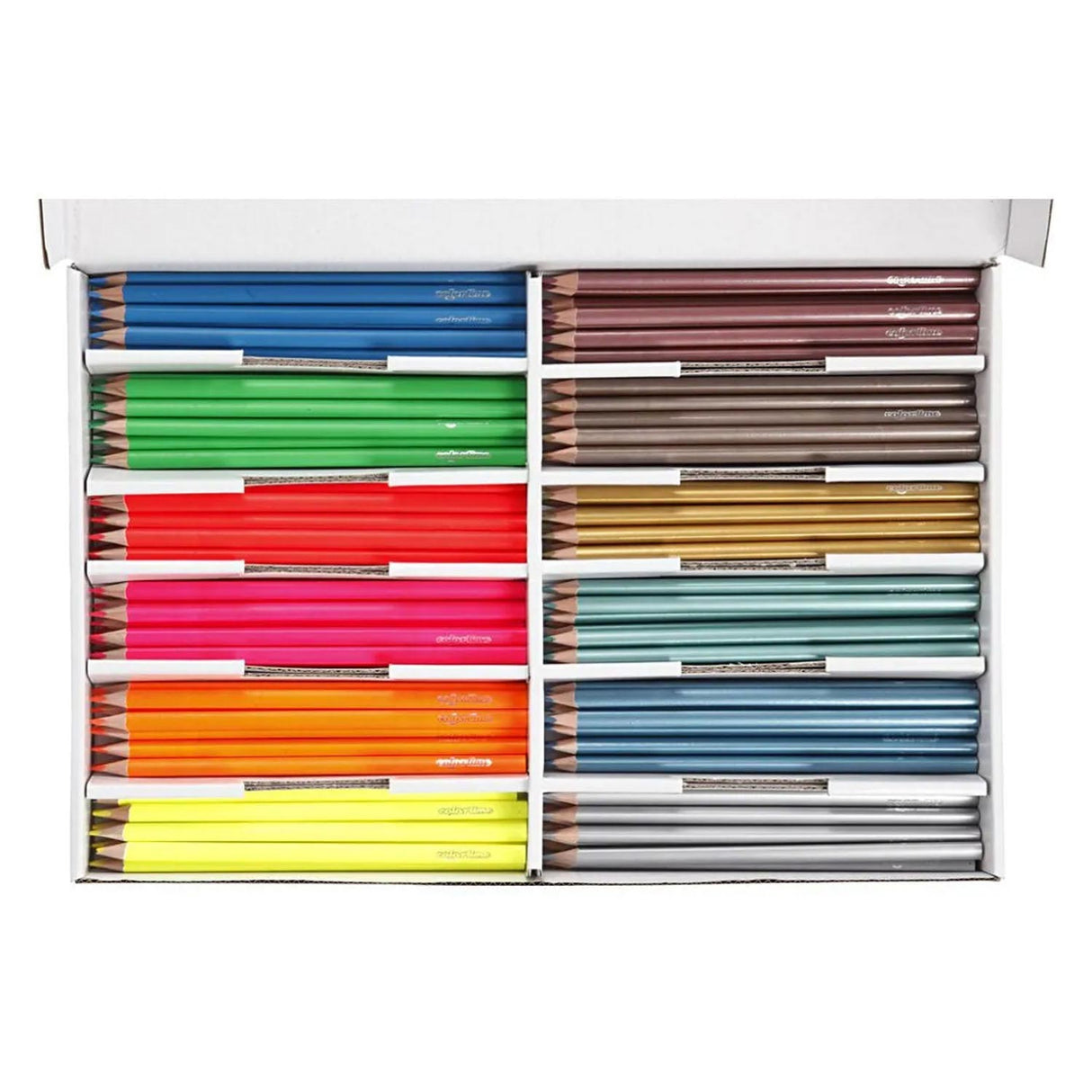 Société créative https : www.ccobby.nl colortime-coloured-pencils-l-17-45-cm-fill-3-mm-metallic-colours-neon-colours-144-piece-1-box