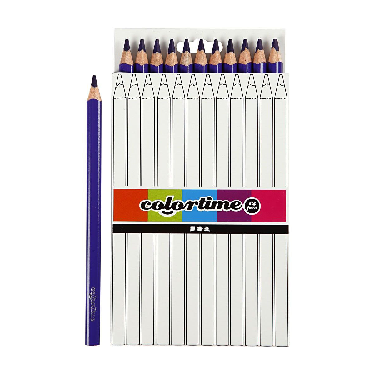 Triangular Jumbo colored pencils - Purple, 12st.