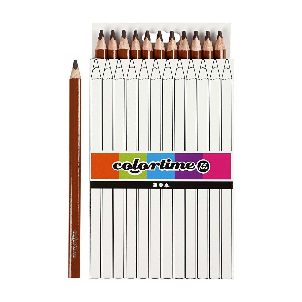 Triangular Jumbo colored pencils - Brown, 12st.