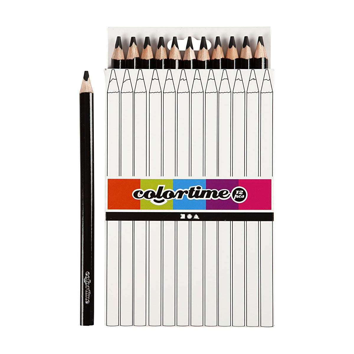 Crayons de couleur géants triangulaires Creativ company - noirs, 12 pcs.