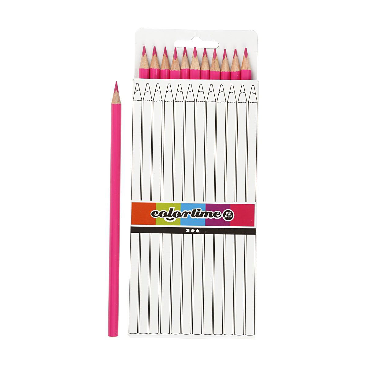 Crayons de couleur triangulaires Colortime - rose, 12 pcs.