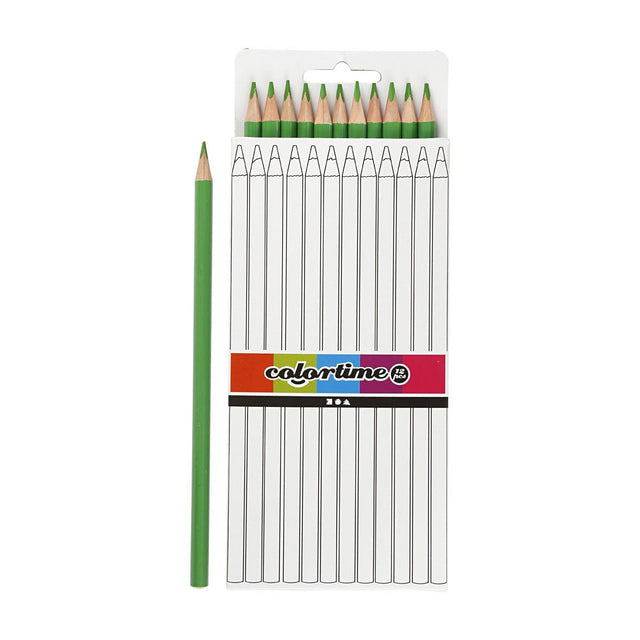 Crayons de couleur triangulaires Creativ company - vert clair, 12 pcs.