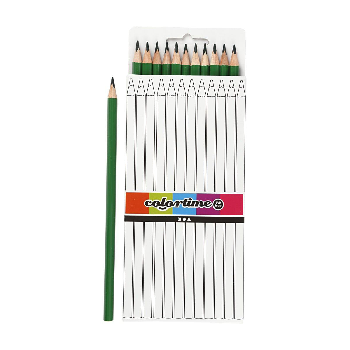 Crayons de couleur triangulaires Creativ company - vert, 12 pcs.