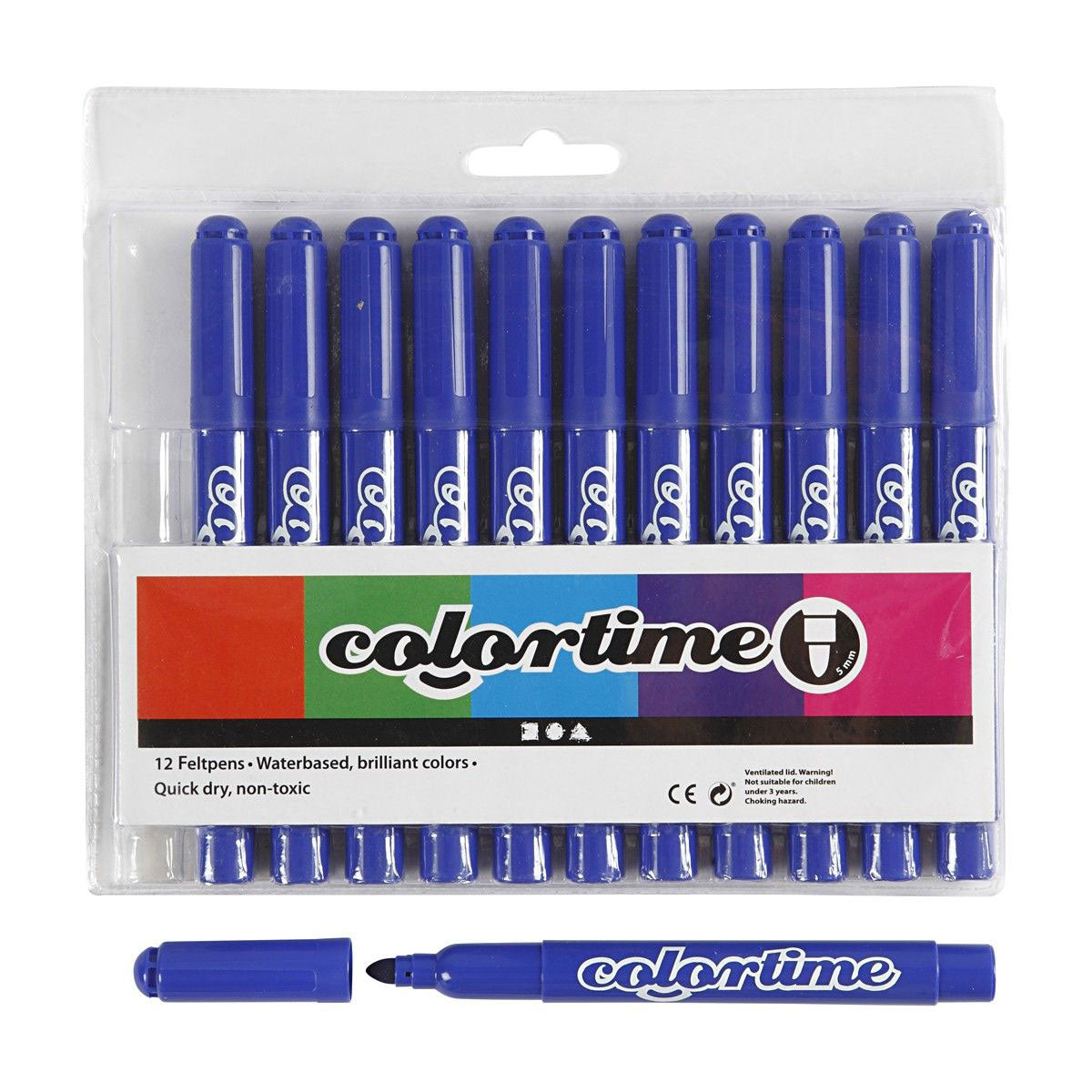 Blue Jumbo Markers, 12st.