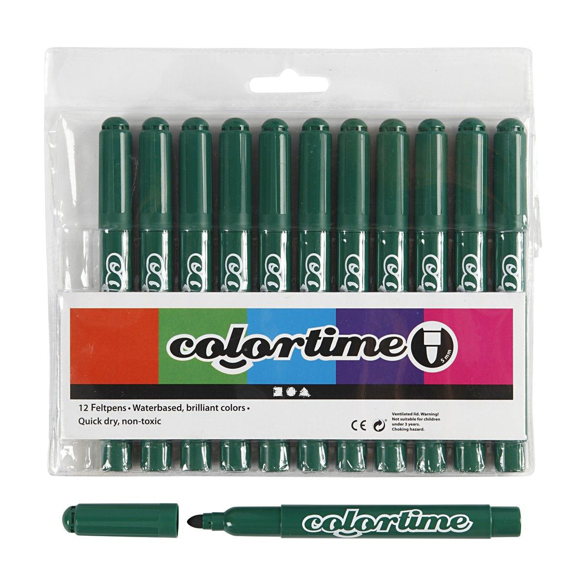 Creativ Company Dark Green Marker, 12st.