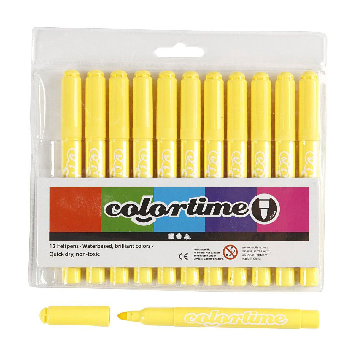 Creativ Company Citroengele Jumbo Markers, 12st.