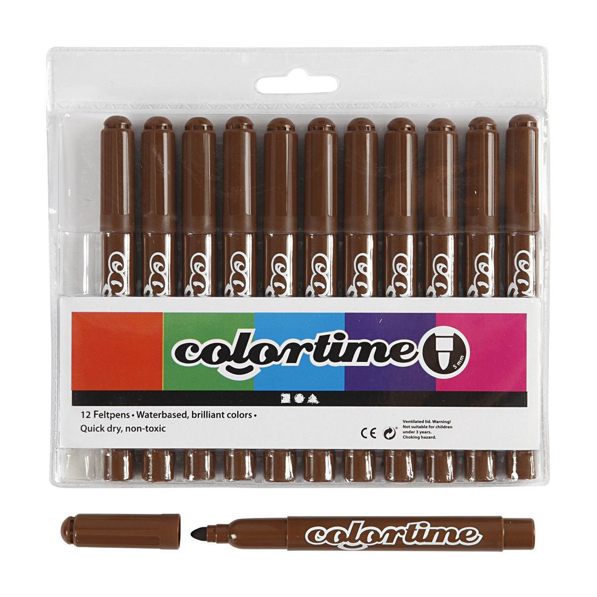 Marqueurs géants marron Creativ Company, 12 pcs.