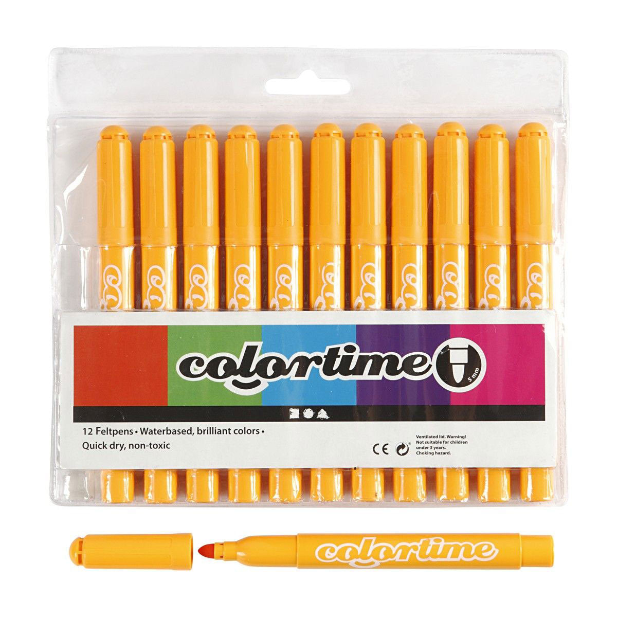 Marqueurs géants jaune chaud Creativ Company, 12 pcs.