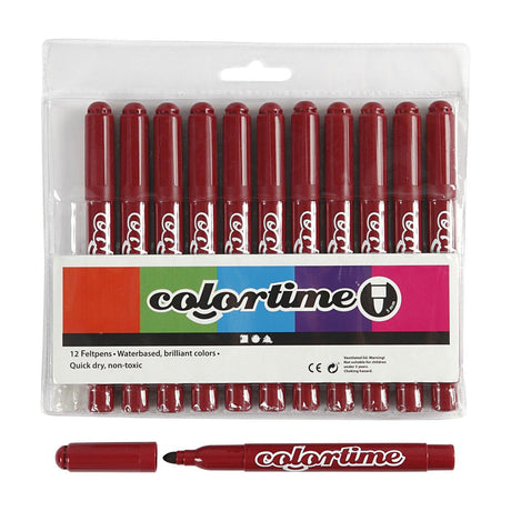 Marqueurs géants Creativ Company rouge vin, 12 pcs.
