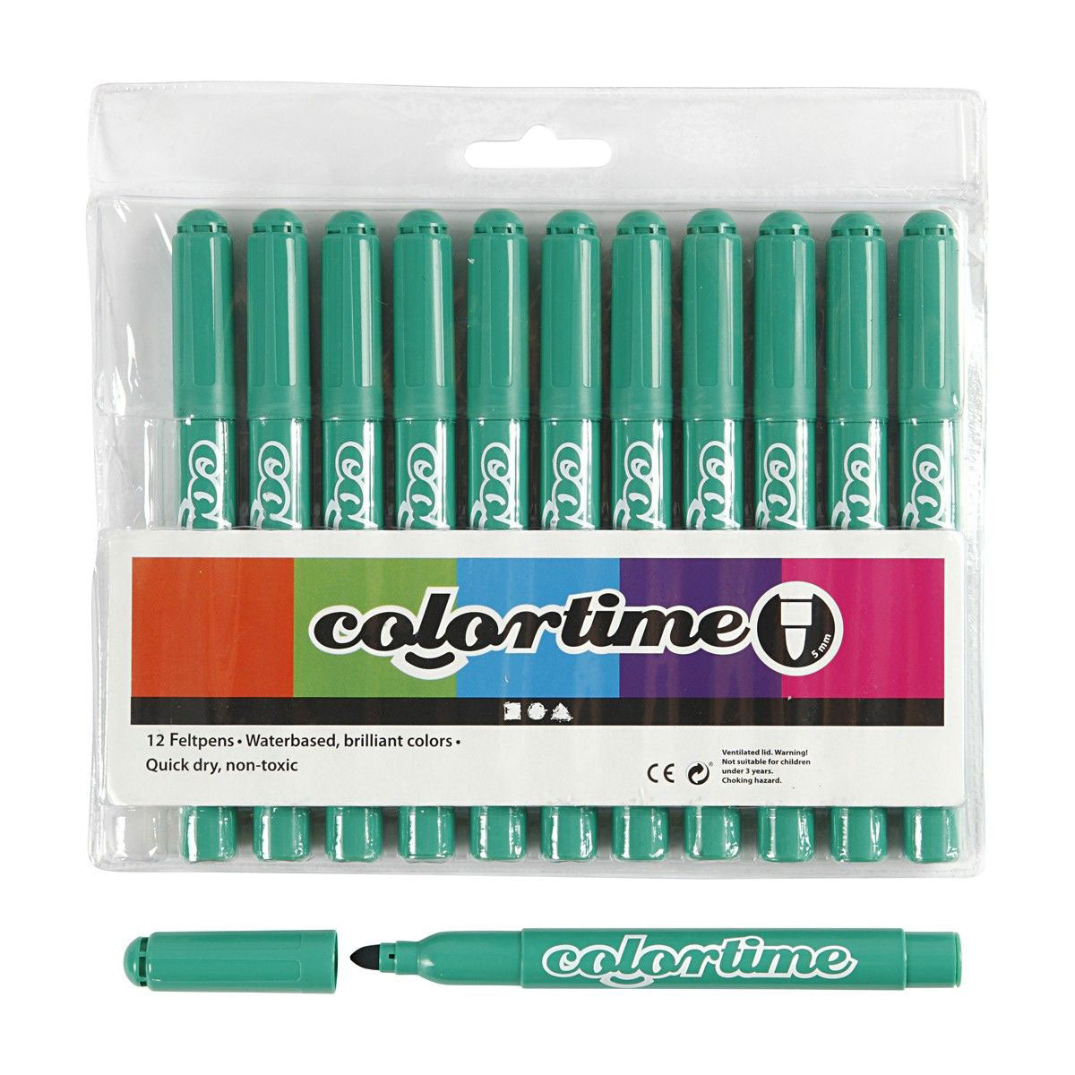 Clear Green Jumbo Marker, 12st.