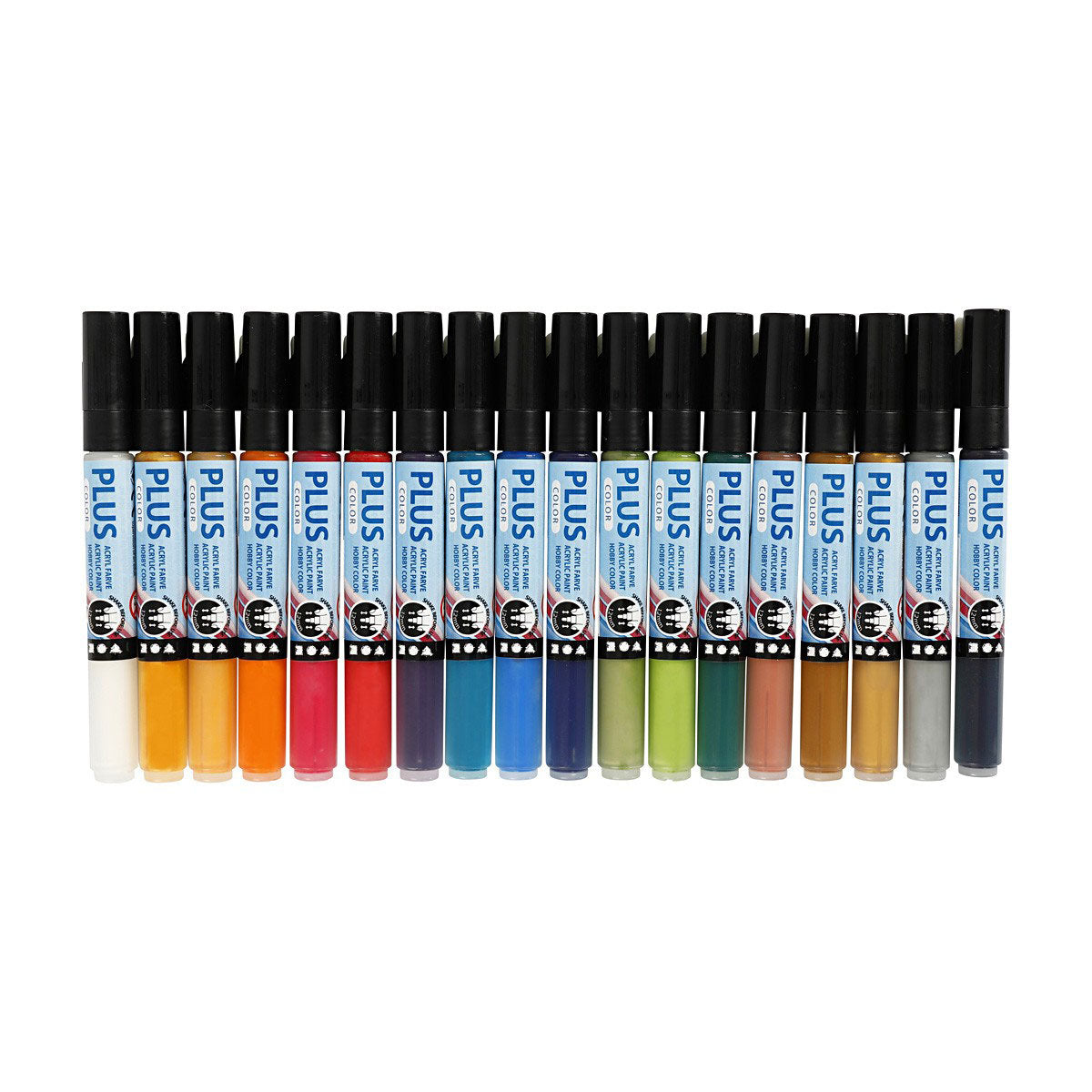 Société créative https : www.ccobby.nl plus-color-marker-l-14-5-cm-line Thickness-1-2-mm-various-colors-5-5-ml-18-piece-1-box
