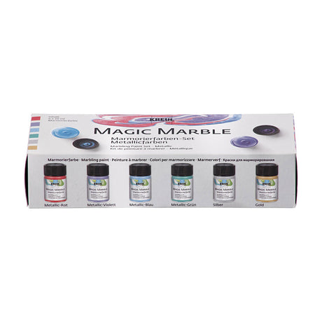 Peinture pour marbre Creativ company - couleurs métallisées, 6x20ml
