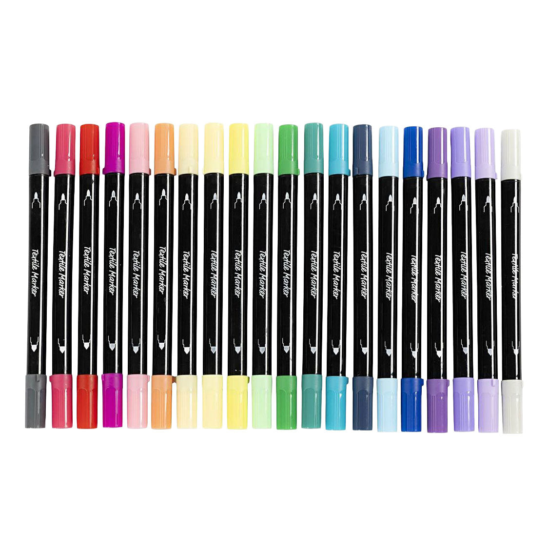 Marqueurs pour tissu double face Creativ company - couleurs supplémentaires, 20 pcs.