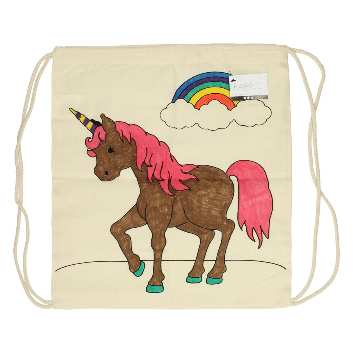 Creativ company coloriez votre propre sac de sport en coton licorne