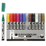 Société créative https : www.cchobby.nl marqueurs pour verre-porcelaine-épaisseur de ligne-1-2-mm-semi-opaque-diverses-couleurs-12-pièces-1-boîte