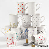 Société créative https : www.cchobby.nl marqueurs pour verre-porcelaine-épaisseur de ligne-1-2-mm-semi-opaque-diverses-couleurs-12-pièces-1-boîte