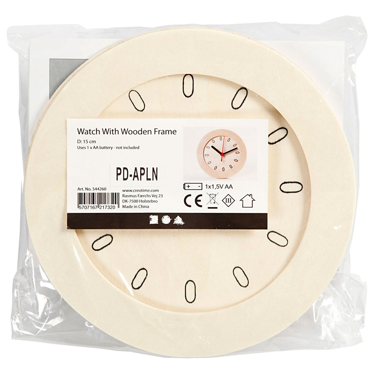 Société créative https: www.ccobby.nl horloge-avec-cadre-en-bois-d-15-cm-1-pièce