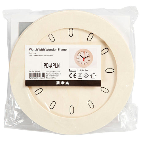 Société créative https: www.ccobby.nl horloge-avec-cadre-en-bois-d-15-cm-1-pièce