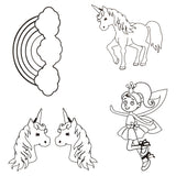 Société créative https : www.ccobby.nl feuilles-rétractable-foil-avec-motifs-unicorn-sheet-10-5x14-5-cm-thickness-0-3-mm-matt-transparent-4-sheet-1-box