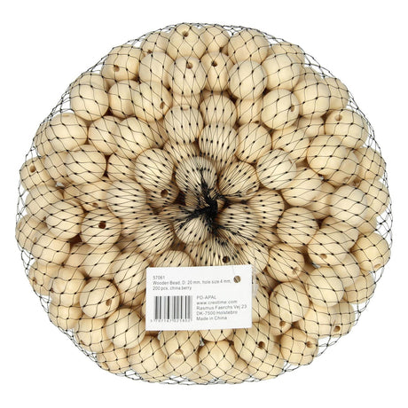 Perles en bois, Ø 2 cm, 200st.
