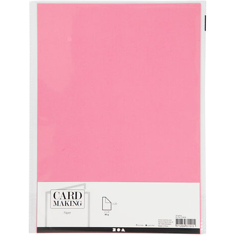 Creativ company papier rose a4 80gr, 20 pcs.