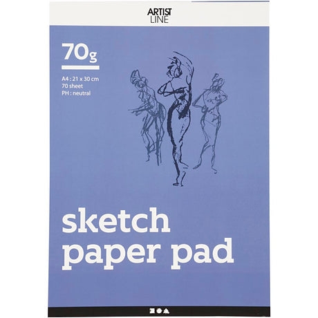 Creativ company carnet de croquis blanc a4 70gr, 70 feuilles