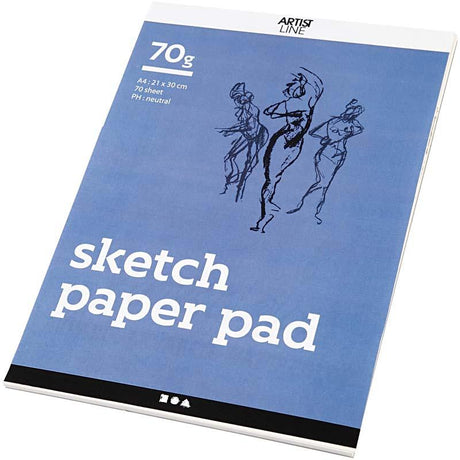 Creativ company carnet de croquis blanc a4 70gr, 70 feuilles
