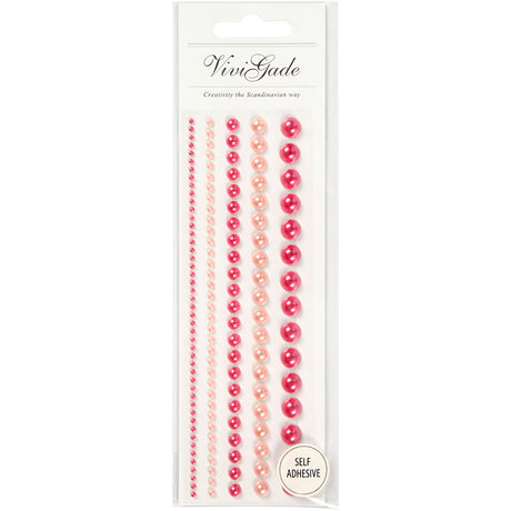 Creativ company perles demi-bâtons roses 2-8mm, 140pcs.