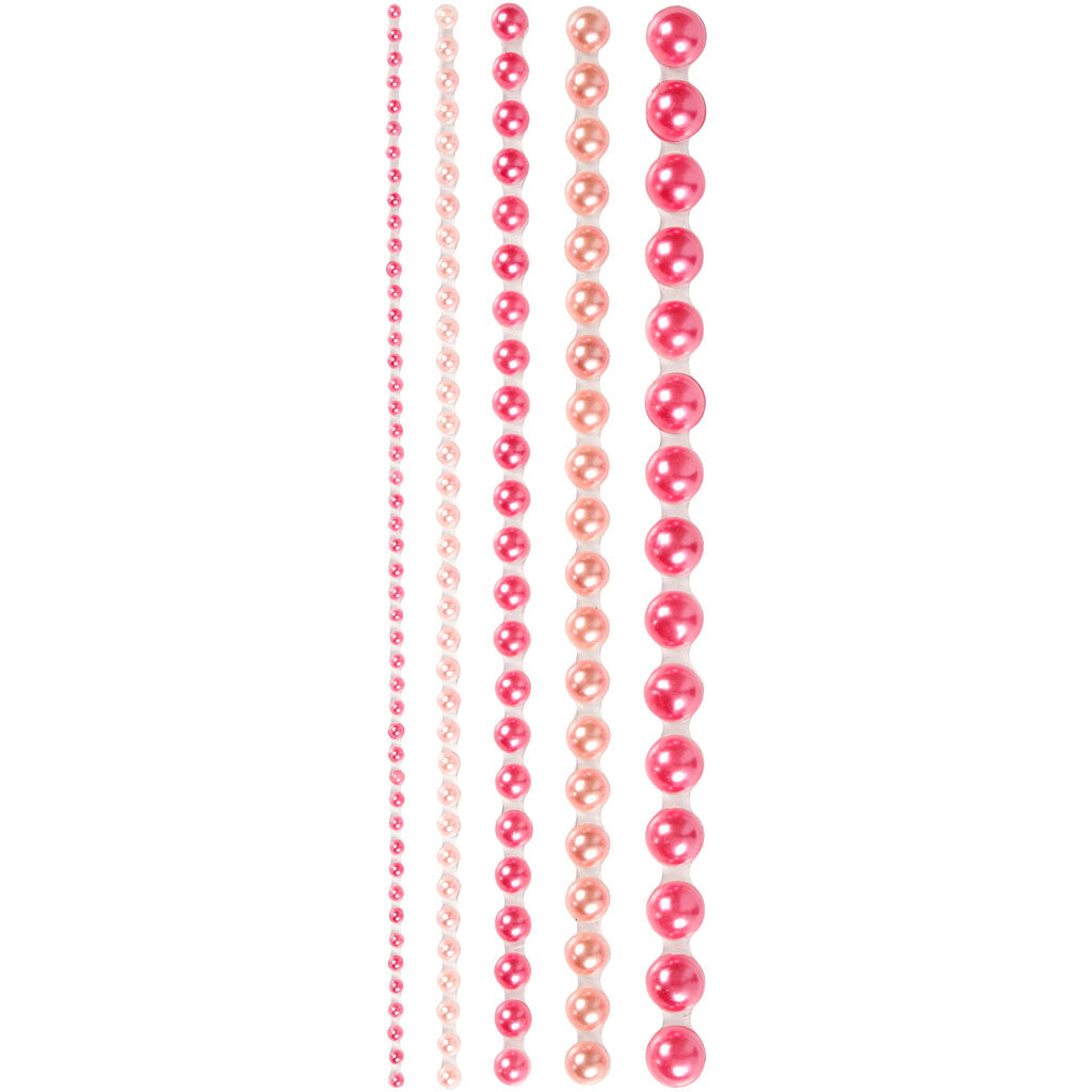 Creativ company perles demi-bâtons roses 2-8mm, 140pcs.