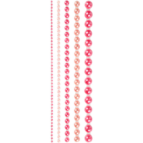 Creativ company perles demi-bâtons roses 2-8mm, 140pcs.