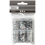 Creative Company Glitter e paillettes argento, 6x5gr