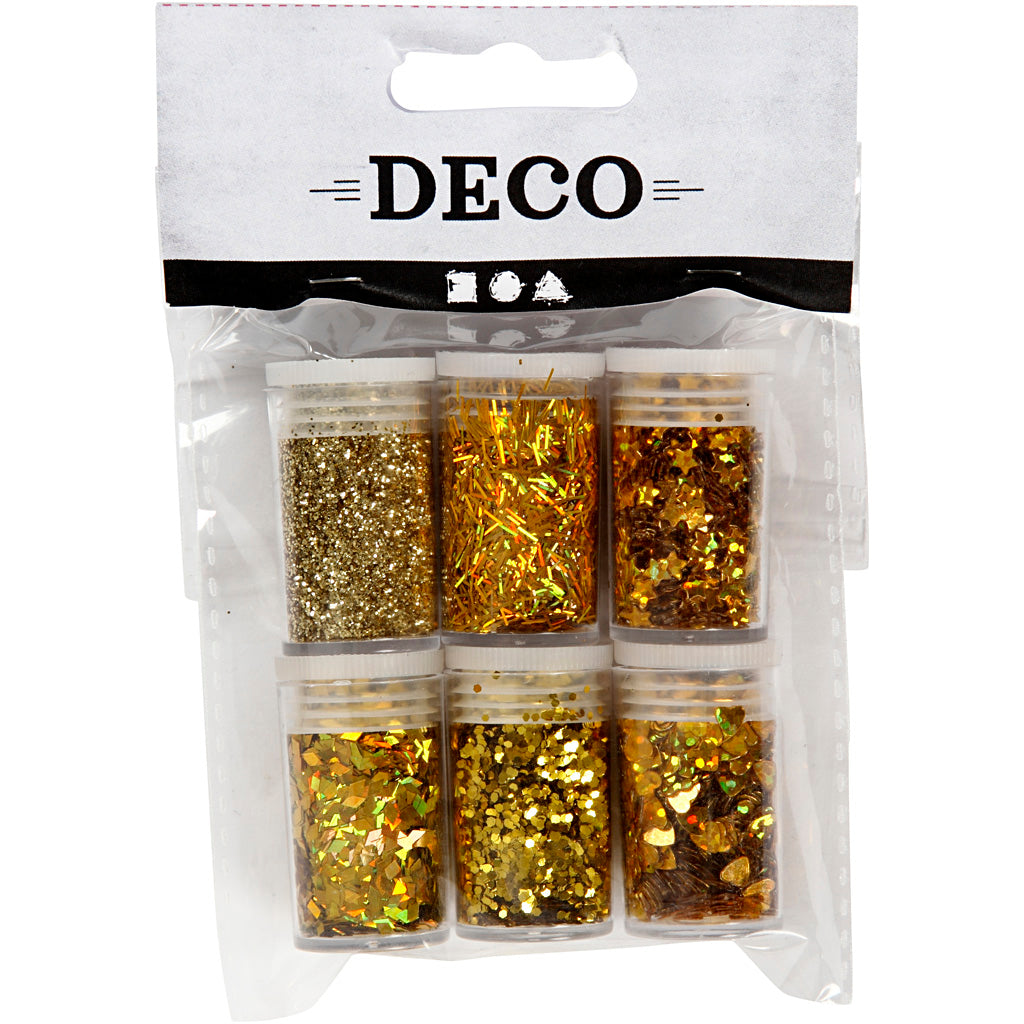 Creative Company Glitter and Paileten Gold, 6x5gr