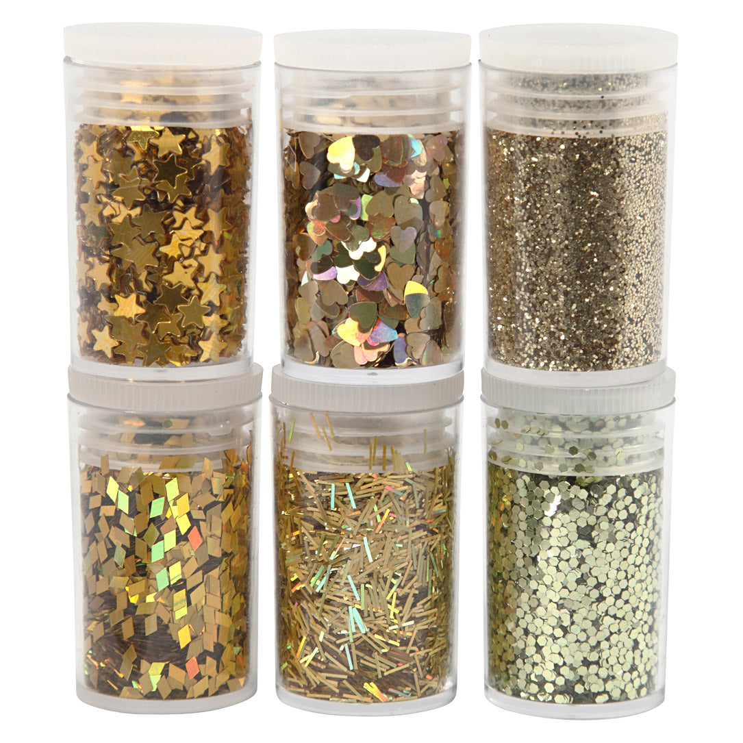 Creative Company Glitter and Paileten Gold, 6x5gr